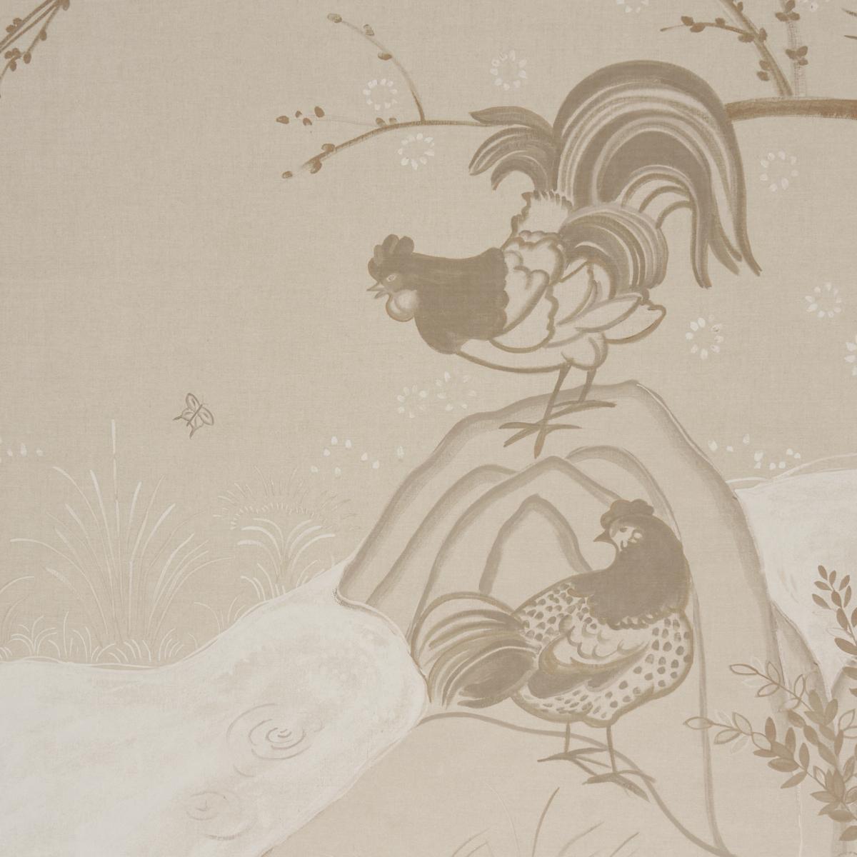 Schumacher Birdsong 3 Panel Set Ivory Wallpaper