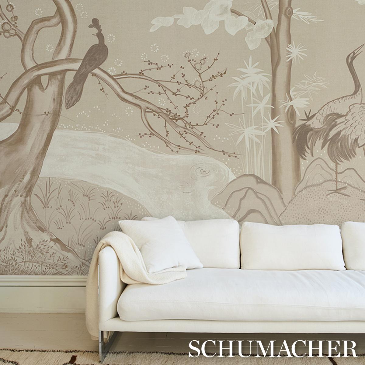 Schumacher Birdsong 3 Panel Set Ivory Wallpaper
