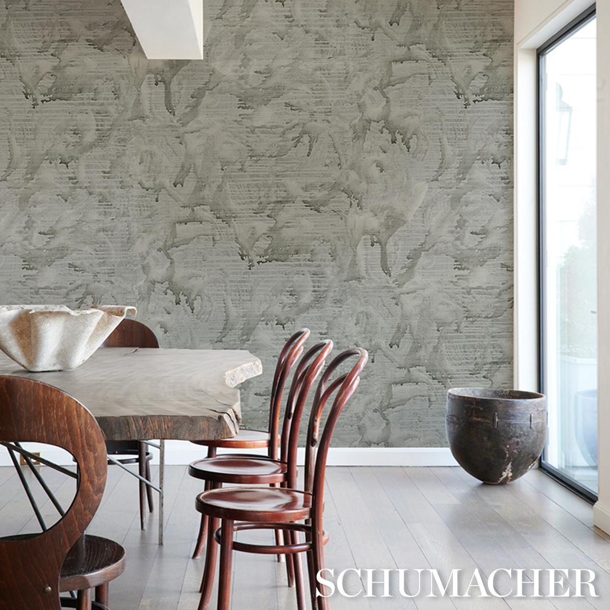 Schumacher Valiant Charcoal Wallpaper