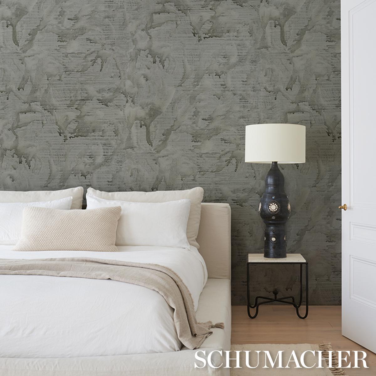 Schumacher Valiant Charcoal Wallpaper
