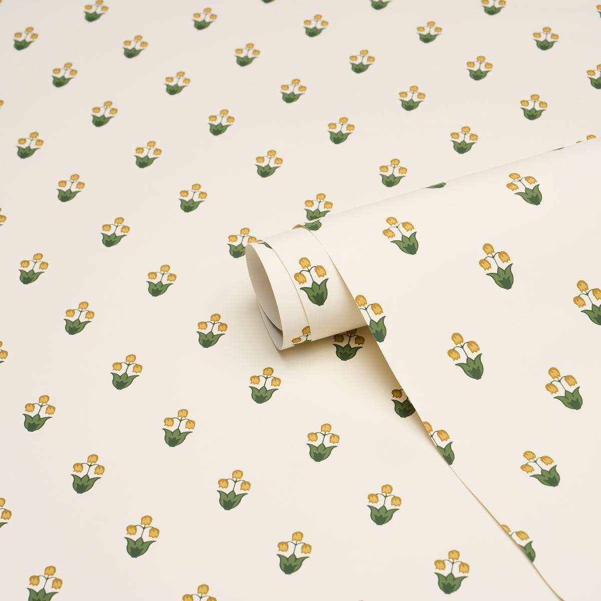 Schumacher Moira Hand Print Marigold Wallpaper