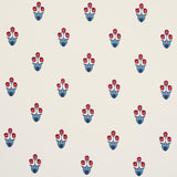 Schumacher Moira Hand Print Blue & Red Wallpaper
