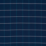 Schumacher Frannie Windowpane Navy Fabric