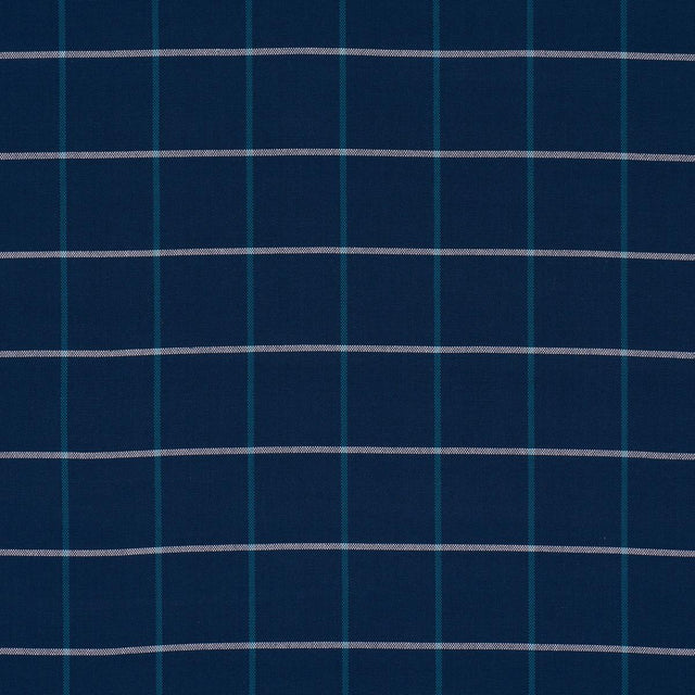 Schumacher Frannie Windowpane Navy Fabric