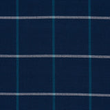 Schumacher Frannie Windowpane Navy Fabric