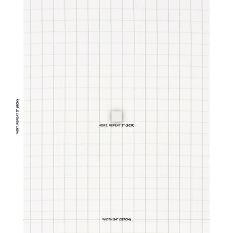 Schumacher Frannie Windowpane Leaf Green Fabric