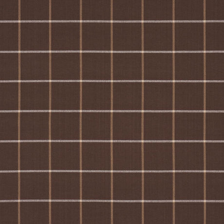 Schumacher Frannie Windowpane Chocolate Fabric