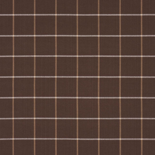 Schumacher Frannie Windowpane Chocolate Fabric