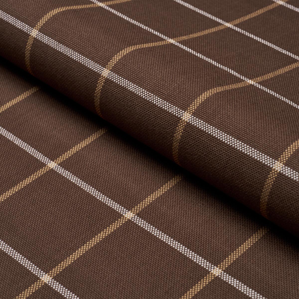 Schumacher Frannie Windowpane Chocolate Fabric