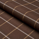 Schumacher Frannie Windowpane Chocolate Fabric