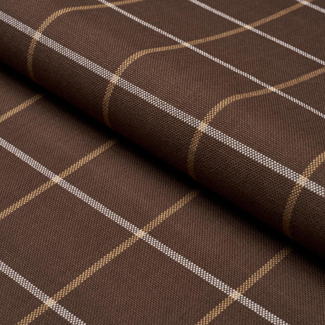 Schumacher Frannie Windowpane Chocolate Fabric
