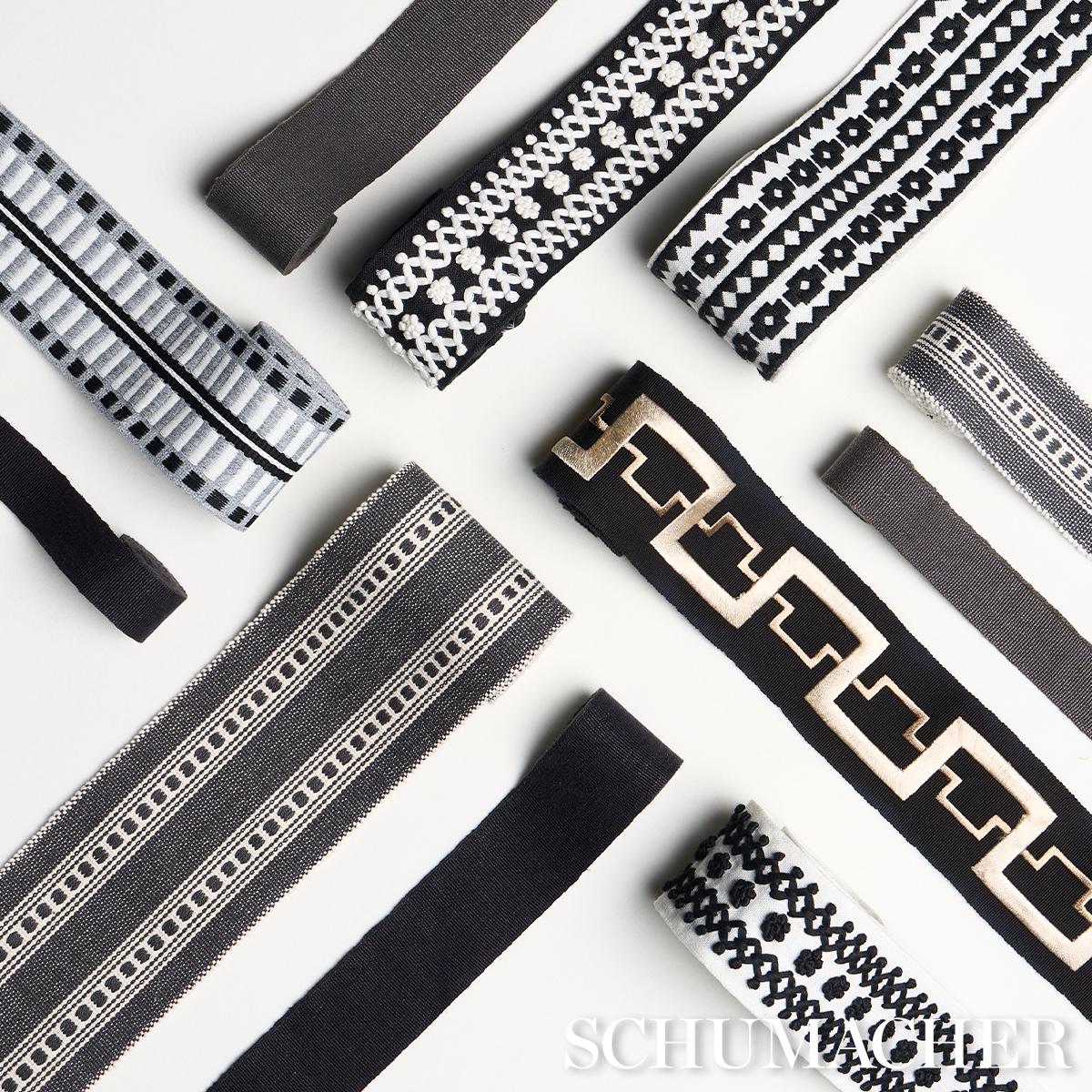 Schumacher Charcoal Lubeck Tape Narrow