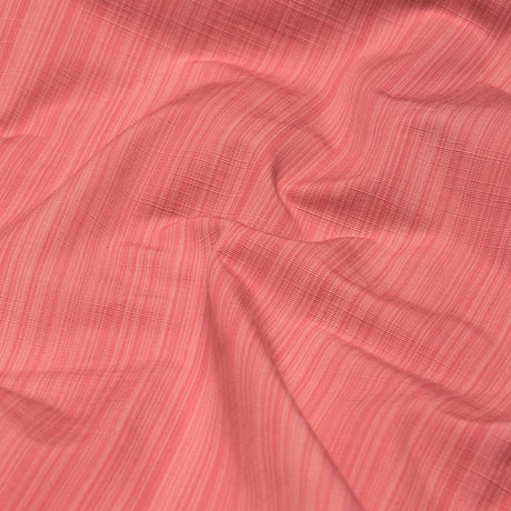 Schumacher Gracie Solid Stri Coral Fabric