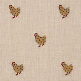 Schumacher Betsy'S Chicken Embroidery Natural Fabric