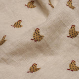 Schumacher Betsy'S Chicken Embroidery Natural Fabric