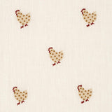 Schumacher Betsy'S Chicken Embroidery Ivory Fabric