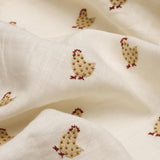 Schumacher Betsy'S Chicken Embroidery Ivory Fabric