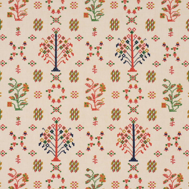 Schumacher Fairview Cross Stitch Embroidery Multi Fabric