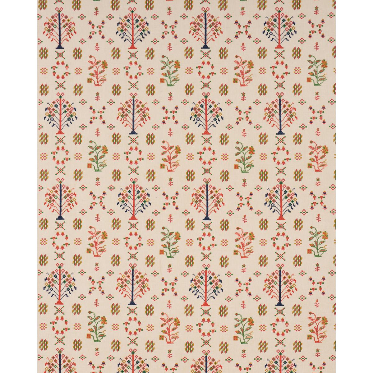 Schumacher Fairview Cross Stitch Embroidery Multi Fabric