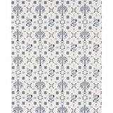Schumacher Fairview Cross Stitch Embroidery Indigo Fabric