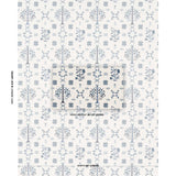 Schumacher Fairview Cross Stitch Embroidery Indigo Fabric