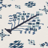 Schumacher Fairview Cross Stitch Embroidery Indigo Fabric