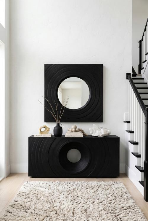 Phillips Collection Void  Table Black Stone Console