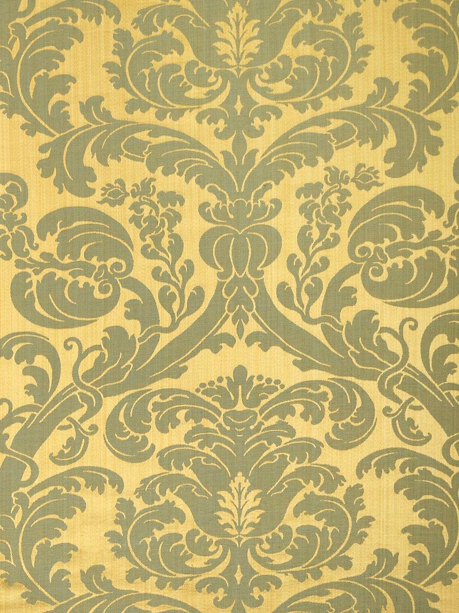Scalamandre Tournelle Damask Or/Bleu Fabric