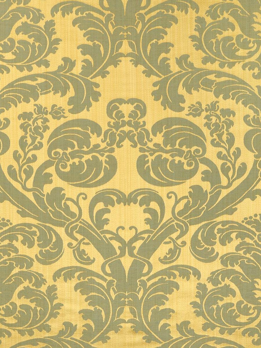 Scalamandre Tournelle Damask Or/Bleu Fabric
