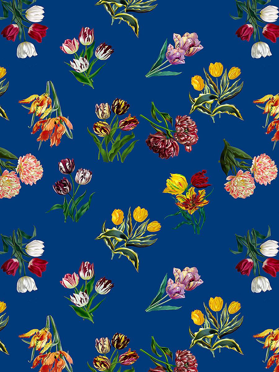 Scalamandre Etudes De Fleurs Blue Fabric