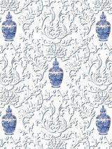 Scalamandre Lion Jar | Sheer Blue Fabric