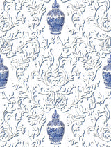Scalamandre Lion Jar | Sheer Blue Fabric