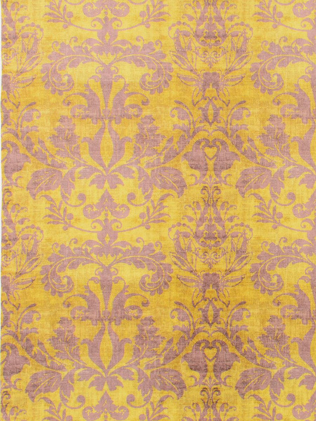 Scalamandre Palace Damask Printed Velvet Citron Fabric