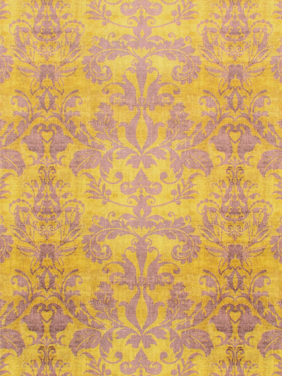 Scalamandre Palace Damask Printed Velvet Citron Fabric