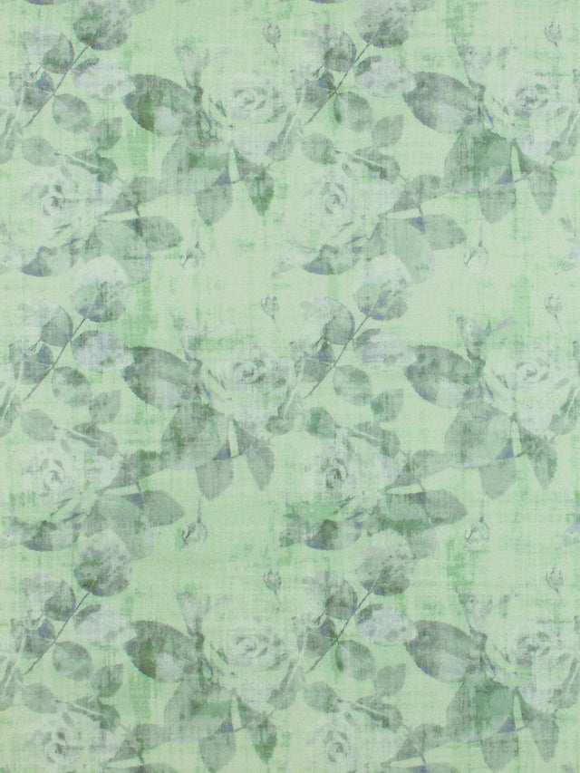Scalamandre Rose Trellis Printed Velvet Green Fabric