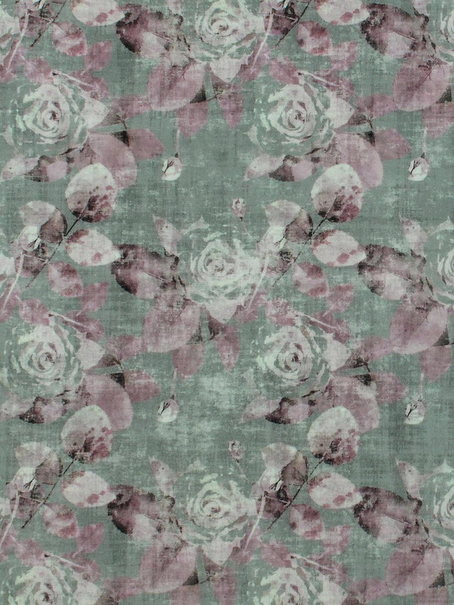 Scalamandre Rose Trellis Printed Velvet Charcoal Pink Fabric
