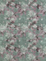 Scalamandre Rose Trellis Printed Velvet Charcoal Pink Fabric