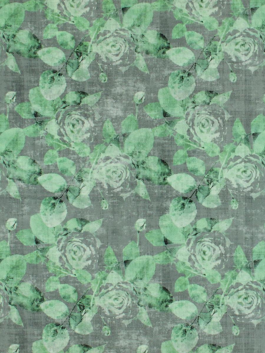 Scalamandre Rose Trellis Printed Velvet Charcoal Green Fabric