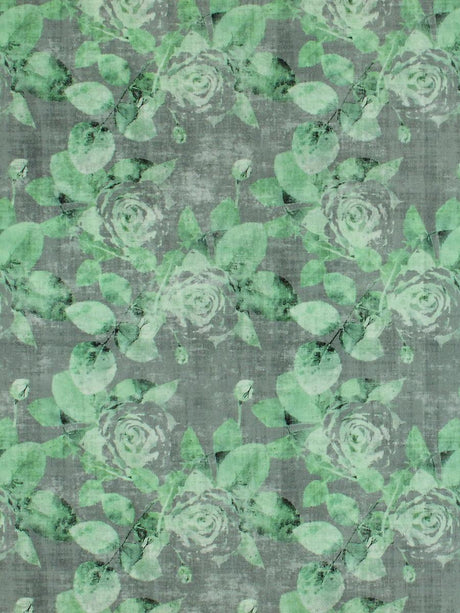 Scalamandre Rose Trellis Printed Velvet Charcoal Green Fabric