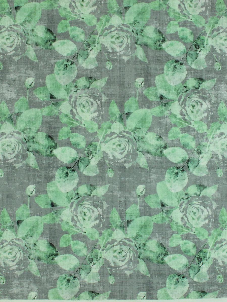Scalamandre Rose Trellis Printed Velvet Charcoal Green Fabric