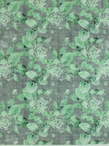 Scalamandre Rose Trellis Printed Velvet Charcoal Green Fabric