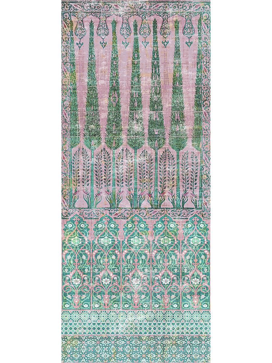 Scalamandre Topkapi Garden Cotton Green Pink Fabric