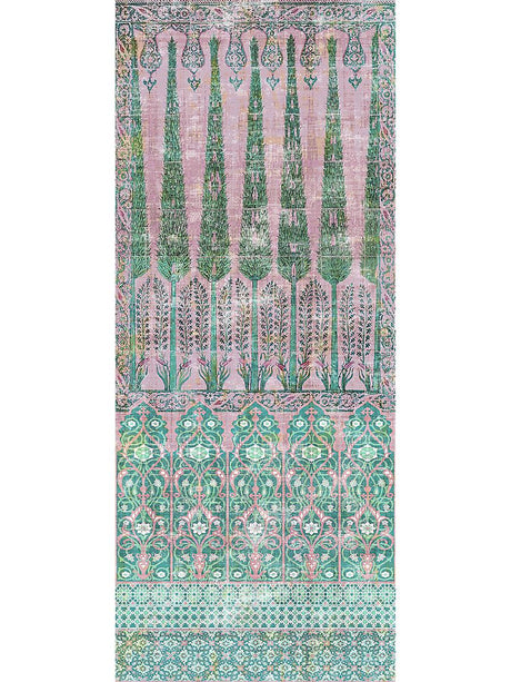 Scalamandre Topkapi Garden Cotton Green Pink Fabric