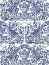 Scalamandre William & Mary Print Blue Fabric