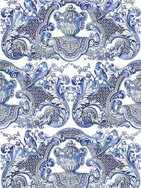 Scalamandre William & Mary Print Blue Fabric