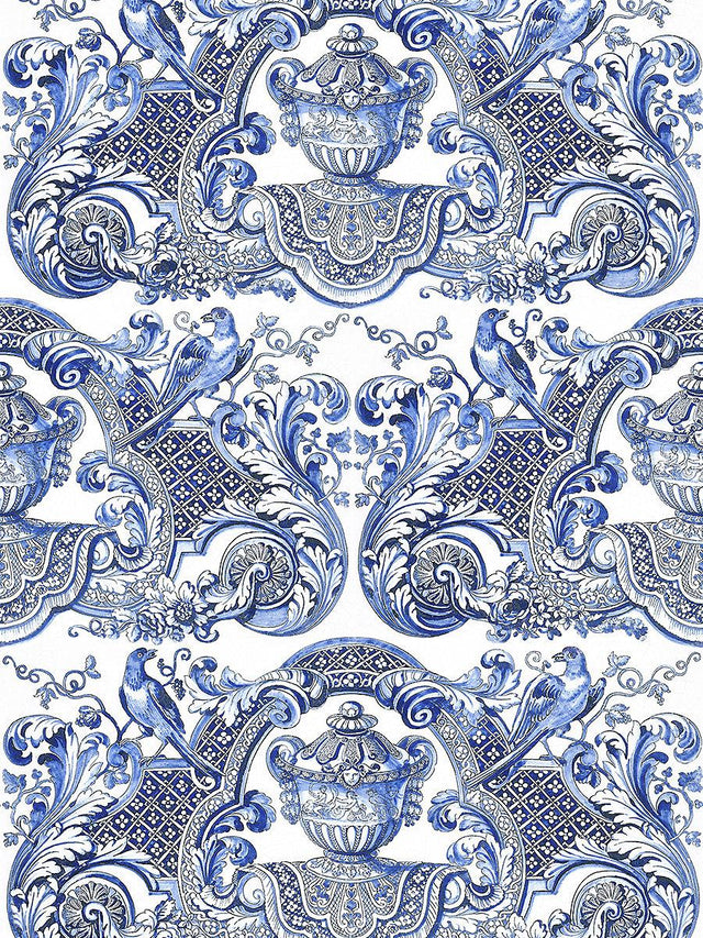 Scalamandre William & Mary Print Blue Fabric