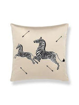 Scalamandre Zebras Embroidered 22 X 22 - Ecru Decorative Pillow