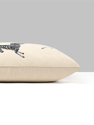 Scalamandre Zebras Embroidered 22 X 22 - Ecru Decorative Pillow