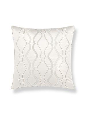 Scalamandre Valentina Beaded 22 X 22 - Alabaster Decorative Pillow