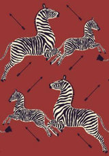 Scalamandre Zebras | Wallpaper | Trimmed Masai Red Wallpaper